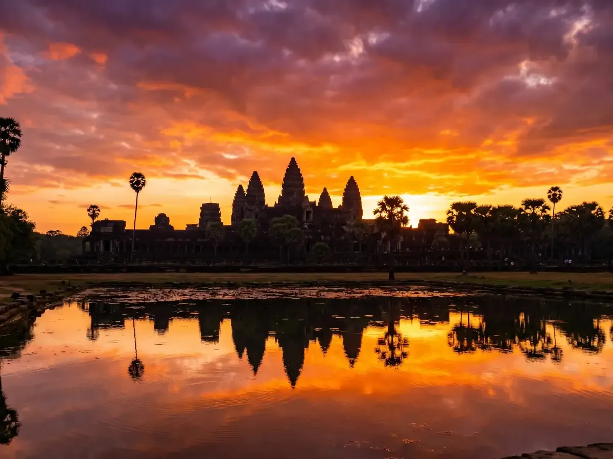 Sunrise over Angkor Wat — The Two Dawns stay