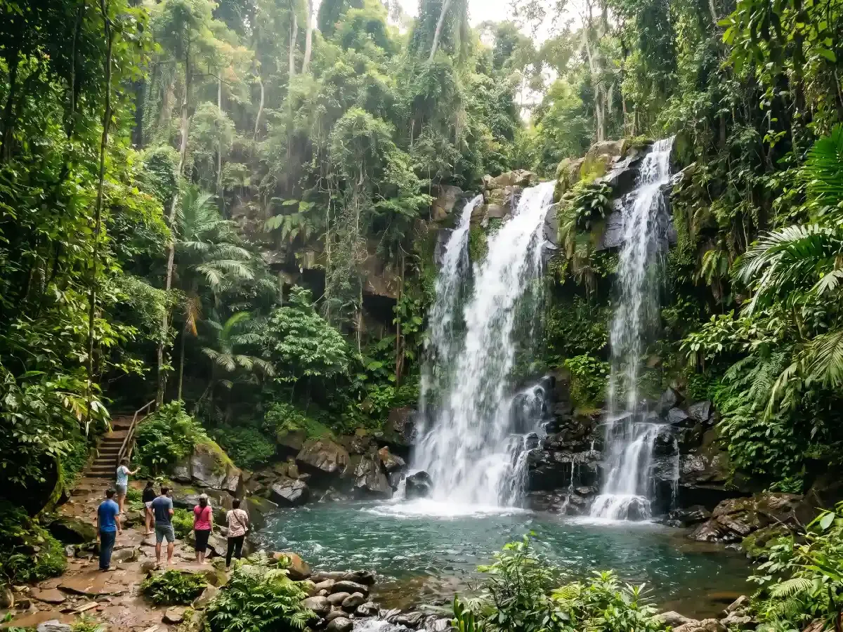 Phnom Kulen waterfall in the jungle