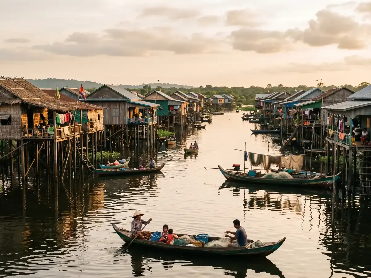 Floating village on Tonlé Sap lake